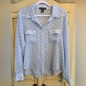 Living Doll Los Angeles Light Blue Polka Dot Blouse